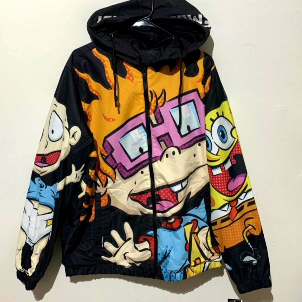 Members Only x Nickelodeon Rugrats Windbreaker Jacket Men’s Size Large NWT